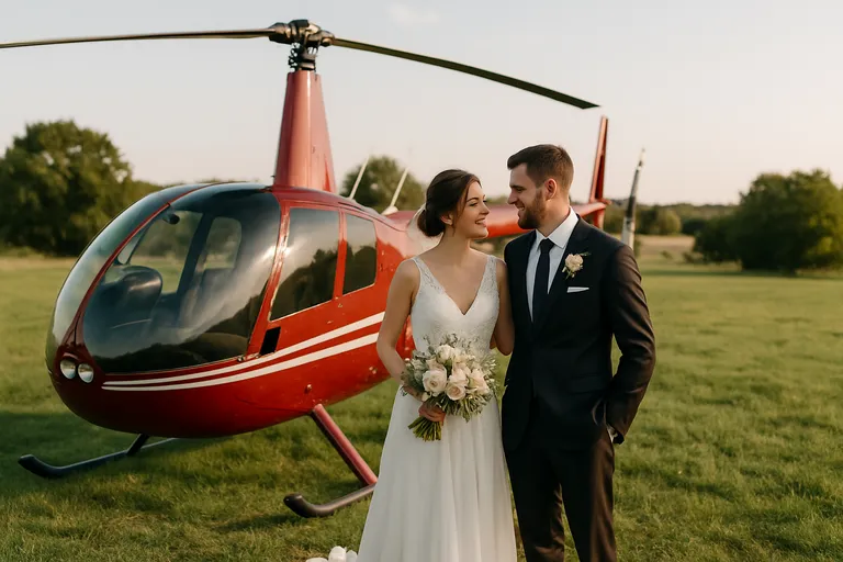 Helikopter huren voor je bruiloft: wat bepaalt de prijs
