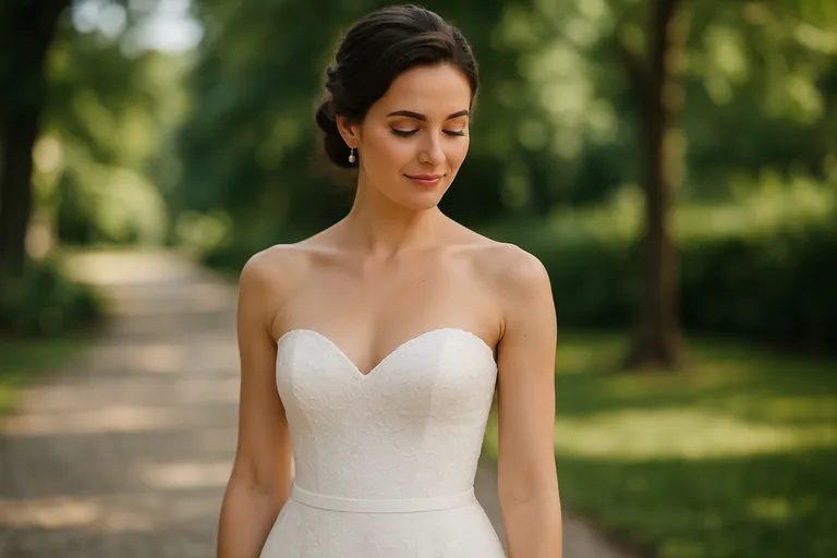 Wat is een strapless jurk voor een bruiloft